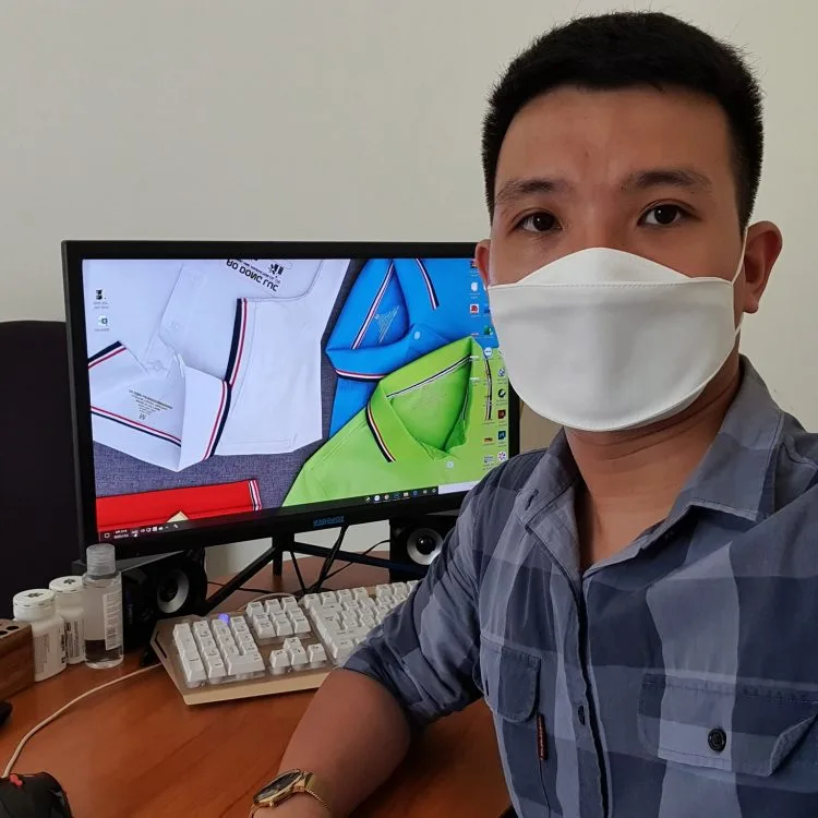 Khẩu trang vải kháng khuẩn 4D in logo Áo Động Lực silicon cao cấp