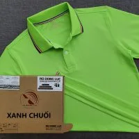 Áo cổ trụ polo bo sọc cá sấu lạnh xanh chuối