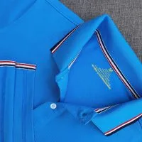 Chi tiết sản phẩm áo cổ trụ polo bo sọc cá sấu lạnh màu xanh ya