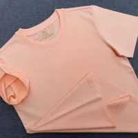 Áo thun cổ tròn ngắn tay cotton cao cấp màu hồng dâu