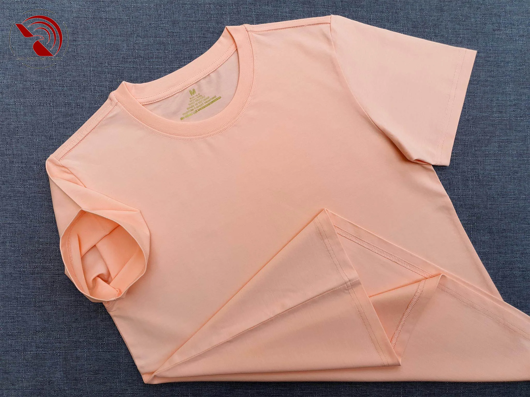 Áo thun cổ tròn ngắn tay cotton cao cấp màu hồng dâu