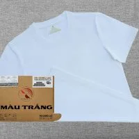 Áo thun cổ tròn ngắn tay cotton cao cấp màu trắng