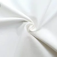 Chất vải áo thun cổ tròn ngắn tay cotton unisex màu trắng
