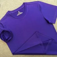 Áo thun cổ tròn ngắn tay cotton unisex màu tím huế