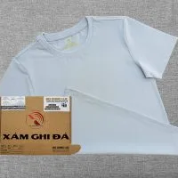 Áo thun cổ tròn ngắn tay cotton cao cấp màu xám ghi đá