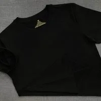 Áo thun cổ tròn đen - ao dong luc Áo thun cổ tròn ngắn tay cotton cao cấp màu đen