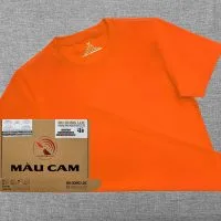 Áo thun cổ tròn ngắn tay cotton cao cấp màu cam