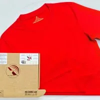 Áo thun cổ tròn ngắn tay cotton unisex màu đỏ tươi