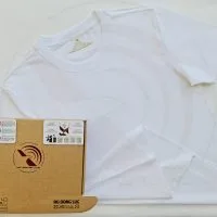 Áo thun cổ tròn ngắn tay cotton unisex màu trắng