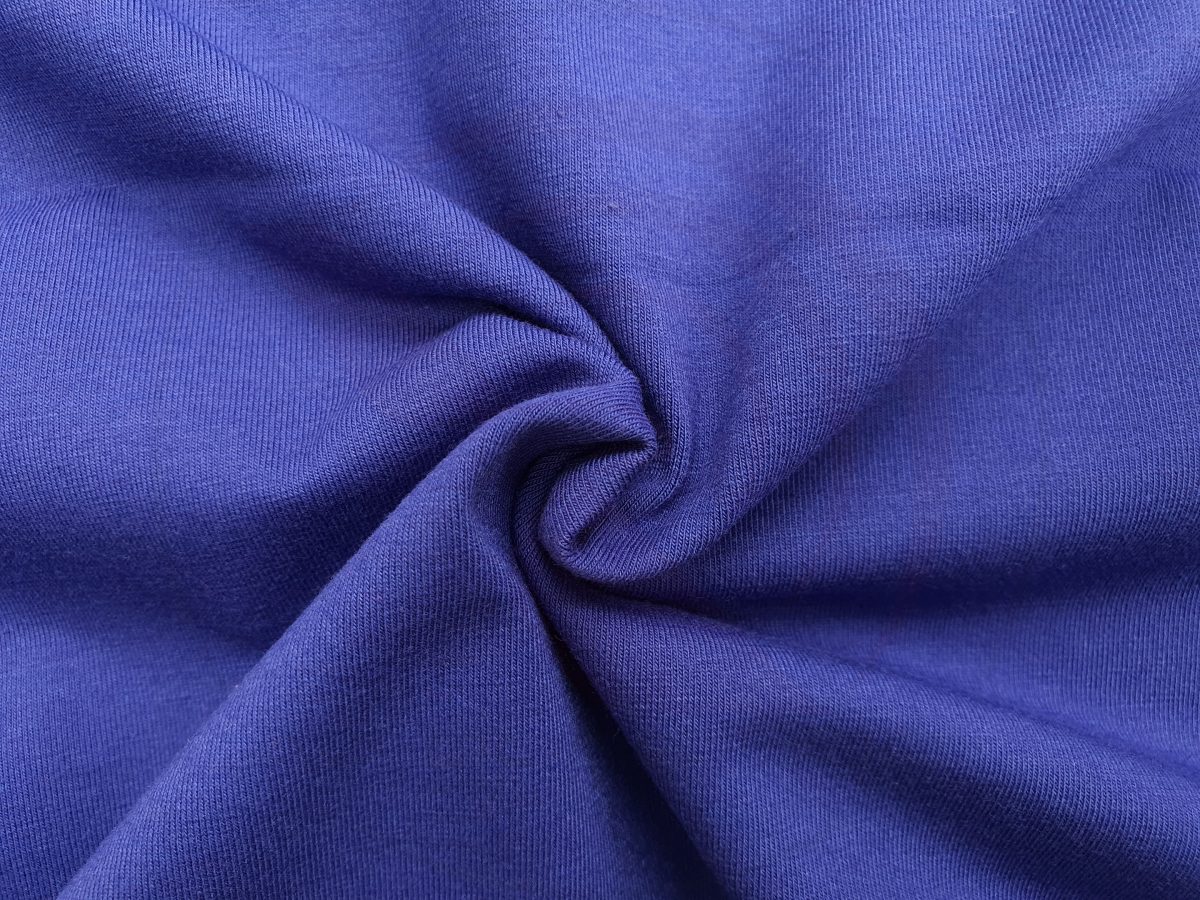 Hình chụp cận cảnh chất vải áo thun cổ tròn ngắn tay supe unisex xanh bích