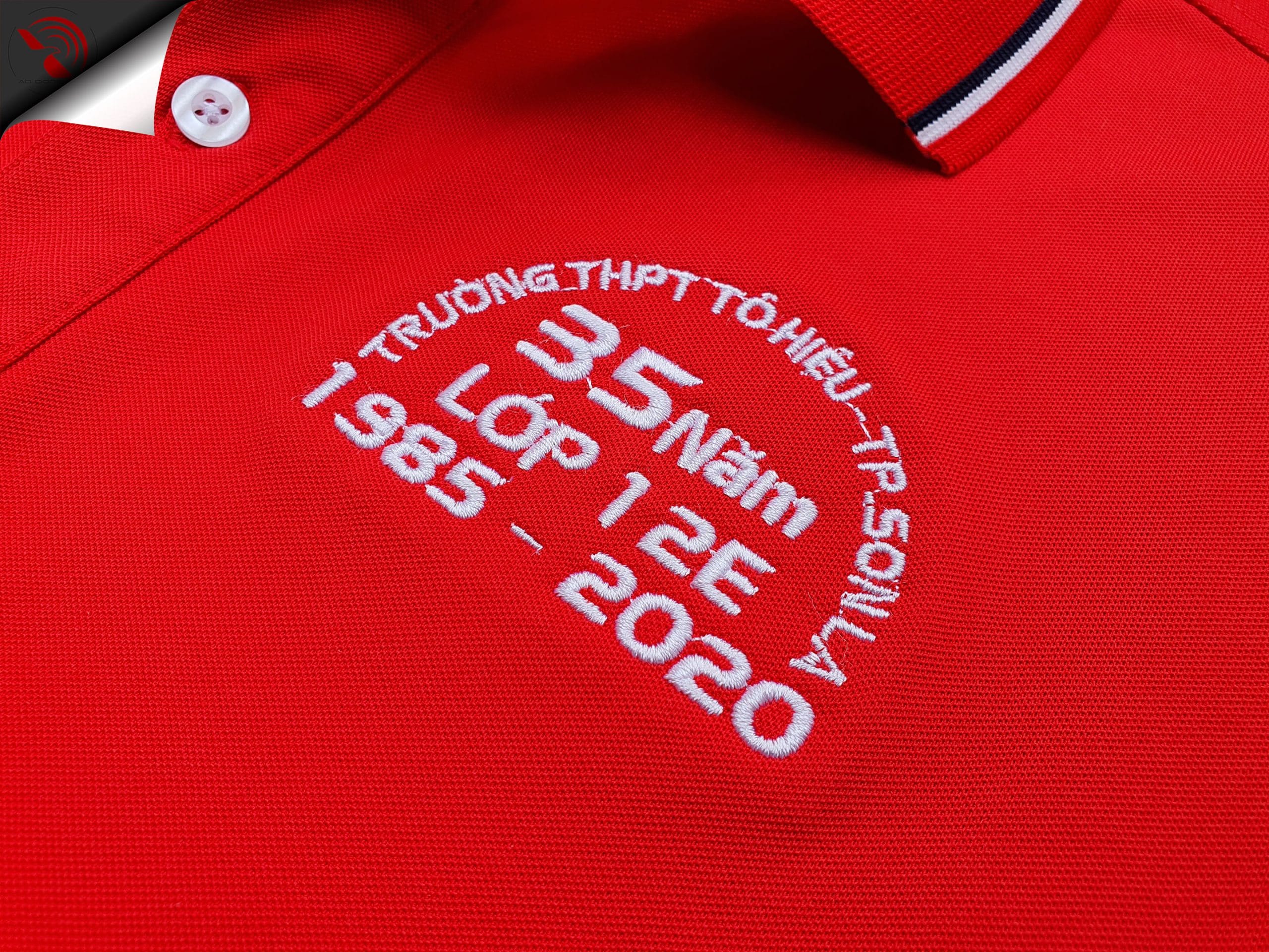 Hình thêu vi tính logo áo thun đồng phục lớp theo yêu cầu