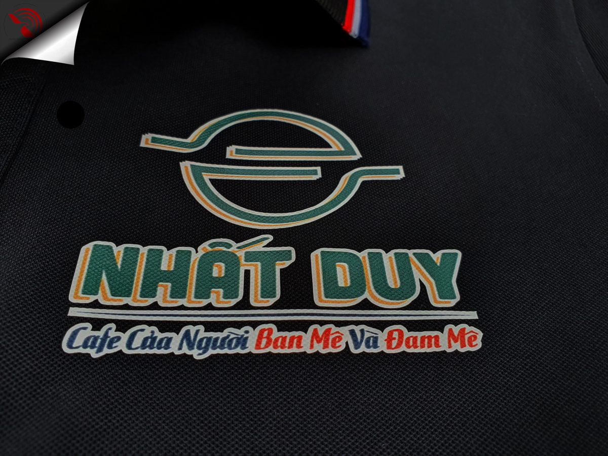 In decal chuyển nhiệt logo cafe Nhất Duy
