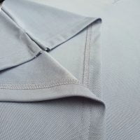 Hình chi tiết sản phẩm áo thun đồng phục polo bo trơn xám lam