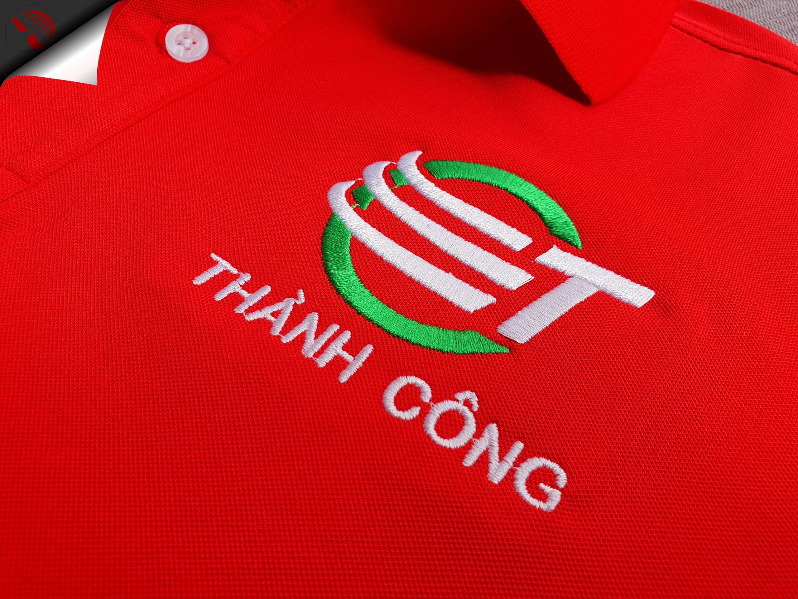 Thêu vi tính logo áo thun đồng phục theo yêu cầu