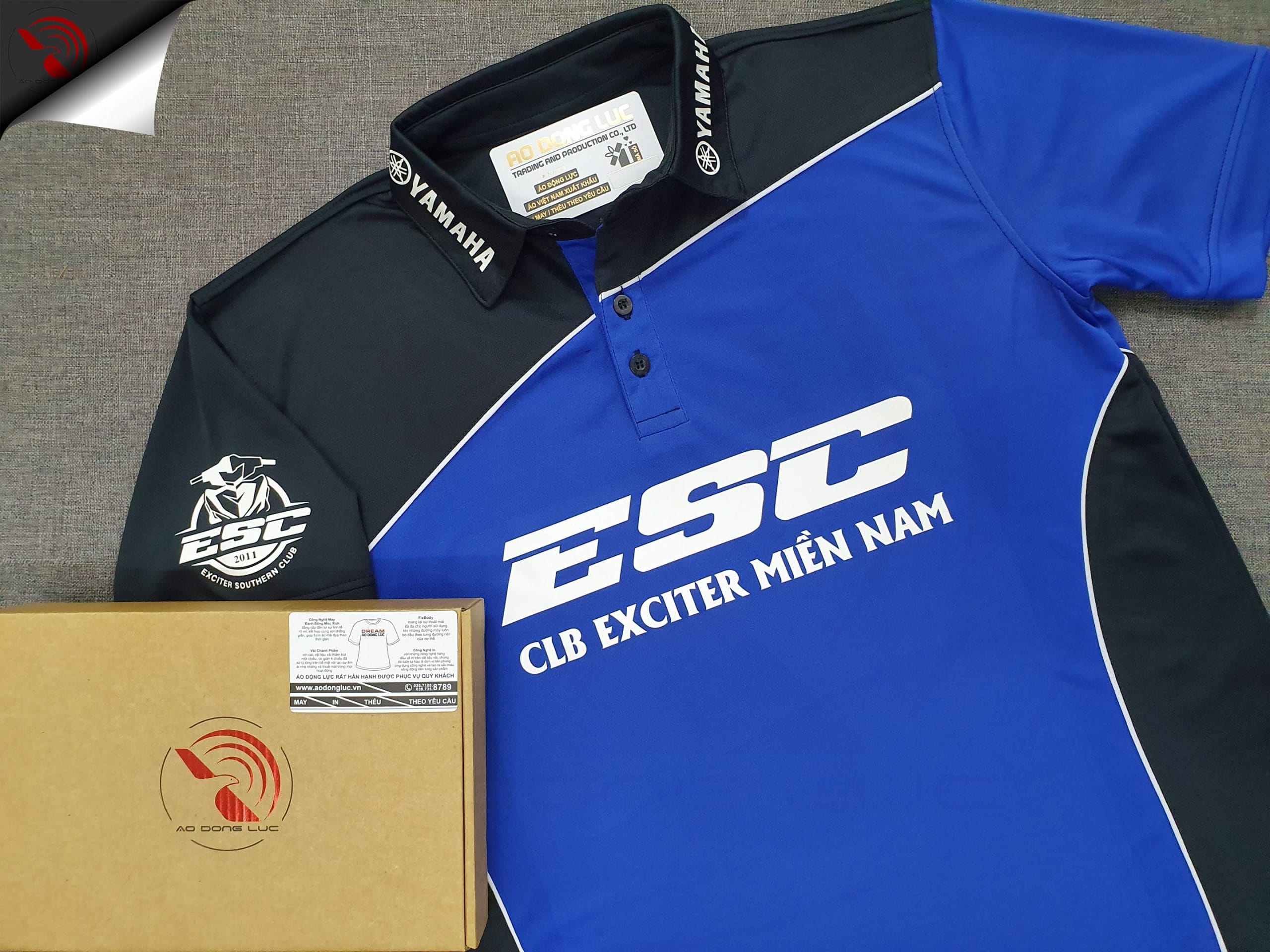 Đồng phục áo thun polo may phối vải in decal