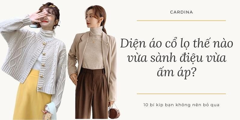 Áo cổ lọ và chân váy bút chì