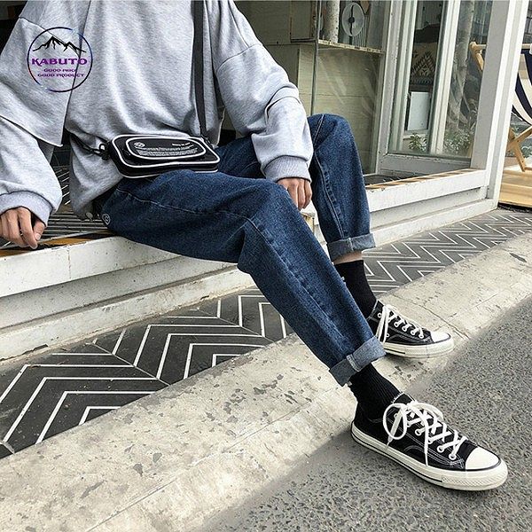 Mix áo thun tay dài nam với quần Jean