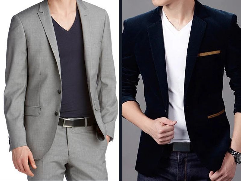 Vest phối áo thun nam cổ tim