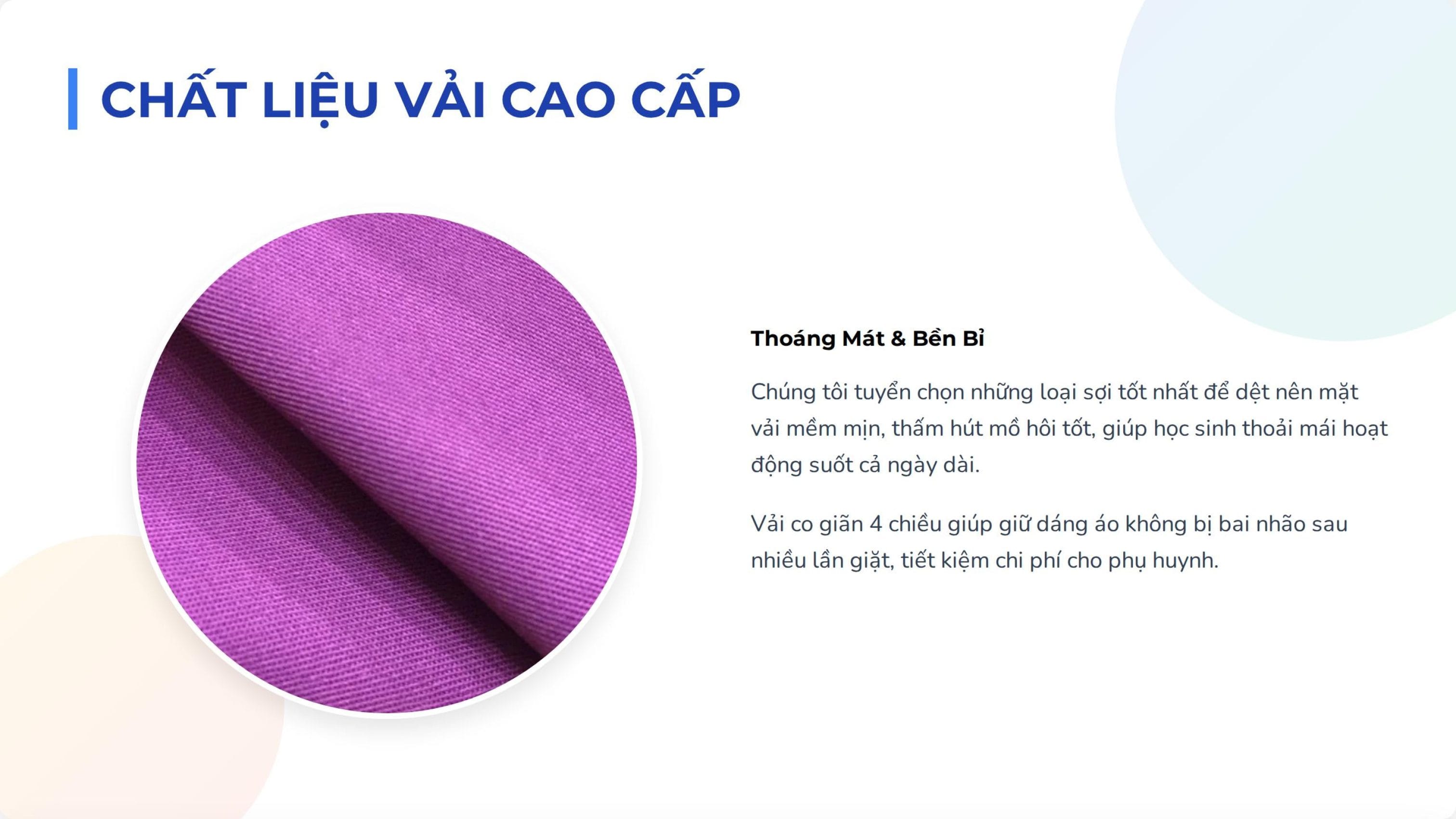 Chất liệu vải áo đồng phục trường học Áo Động Lực