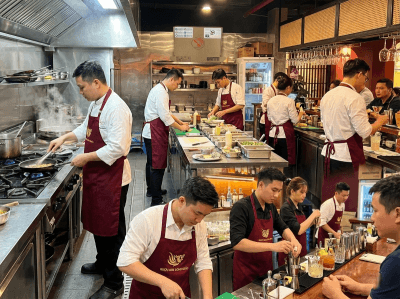 tạp dề đồng phục nhận diện thương hiệu