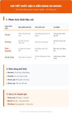 Bảng so sánh các chất liệu áo khoác đồng phục