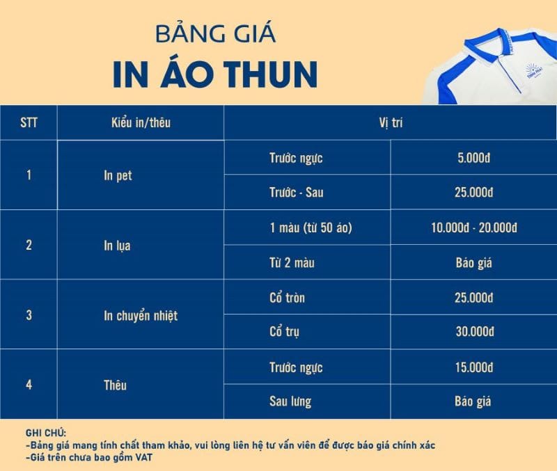 Các yếu tố ảnh hưởng đến báo giá in áo Các yếu tố ảnh hưởng đến báo giá in áo