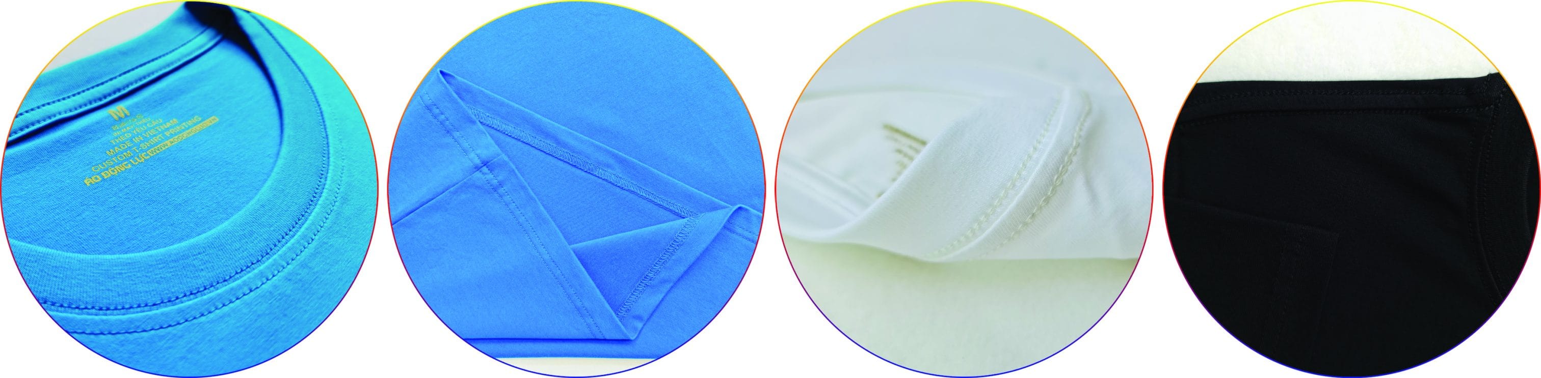 Chi tiết cổ, tay áo thun sắc nét