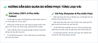 Hướng dẫn bảo quản áo đồng phục theo từng loại vải